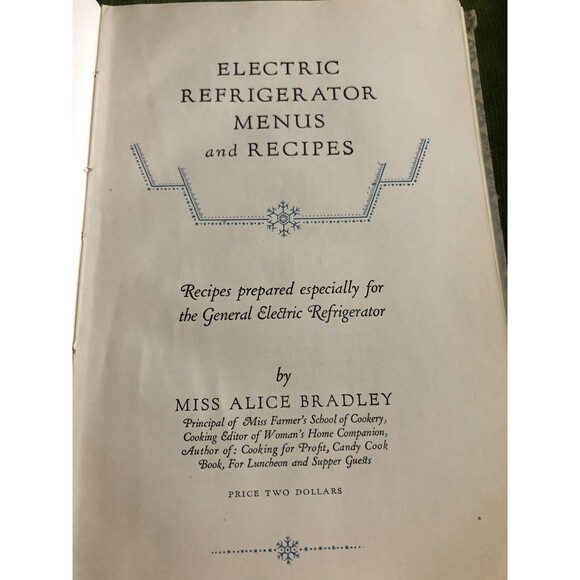 Electric Refrigerator Recipes and Menus Hardcover 1927 GE 5th Edition 1929 - Picture 3 of 12